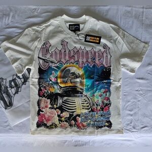 Godspeed Graphic Tee - White Floral Astronaut